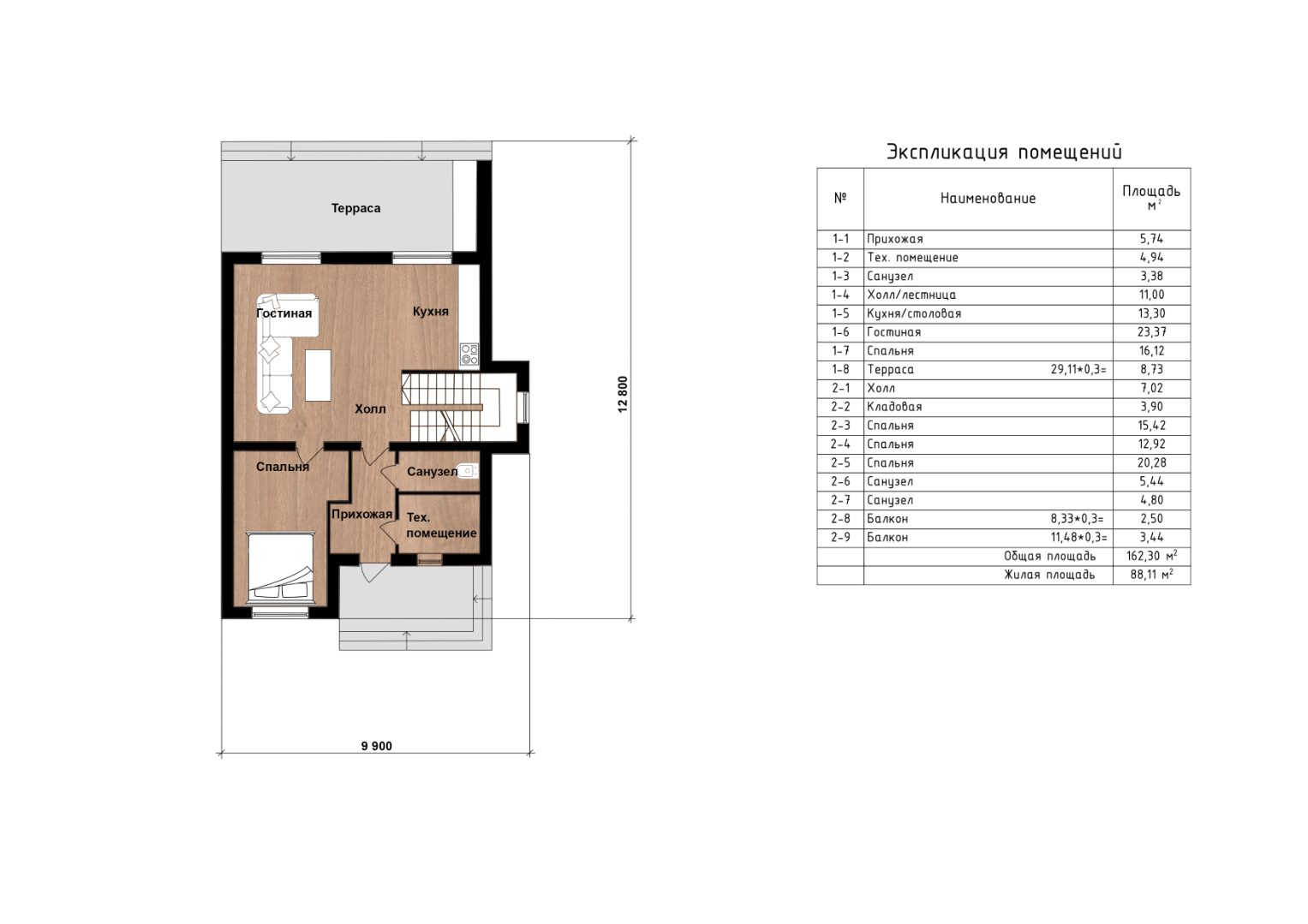 Проєкт будинку T-011 - Фото7 от best-dom.com.ua